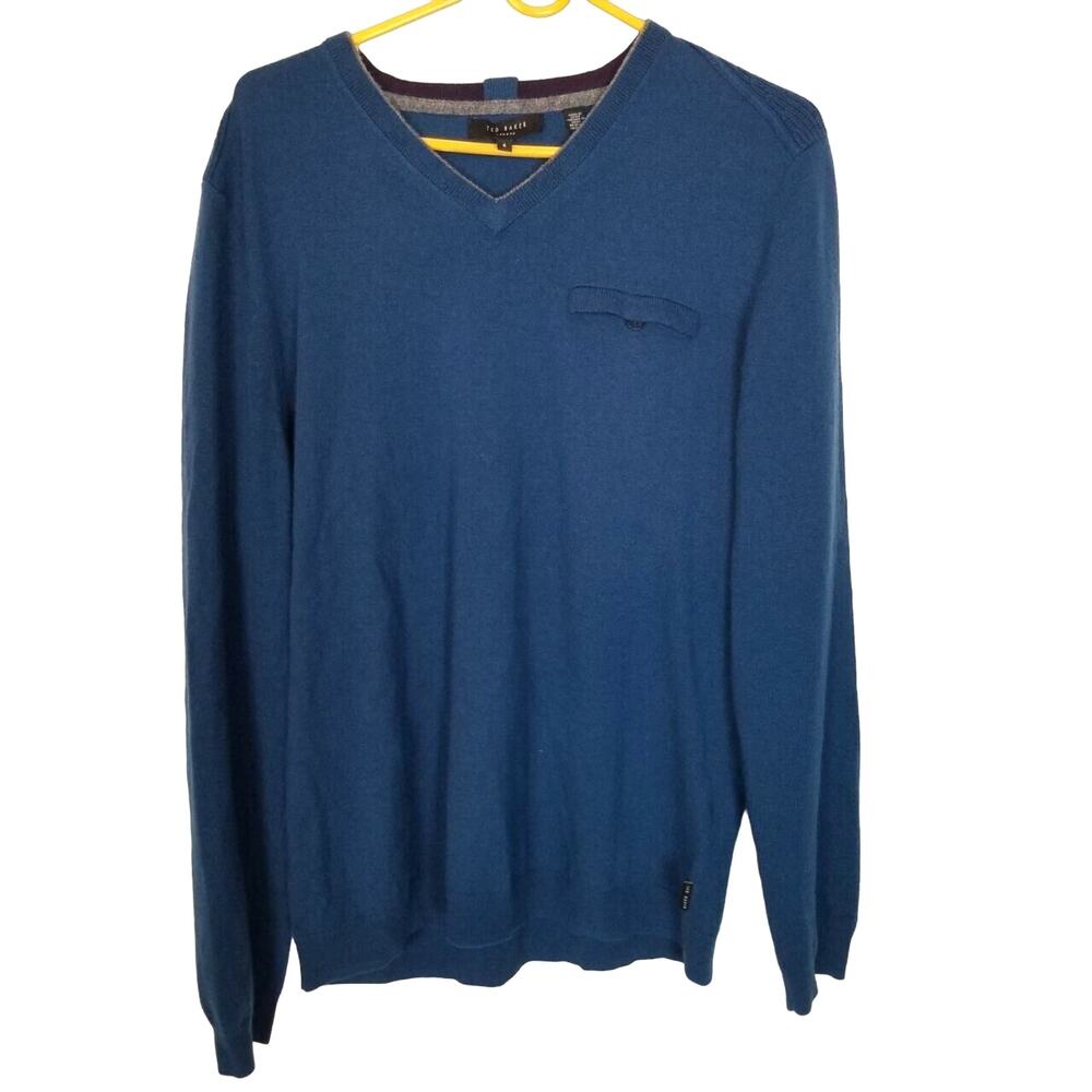 Ted Baker Mens Wool Cashmere Sweater L Quiet Luxury Designer Classic Minimalist